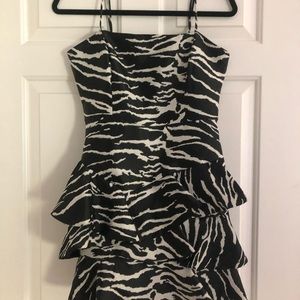 Bardot Zebra Frill Mini Dress